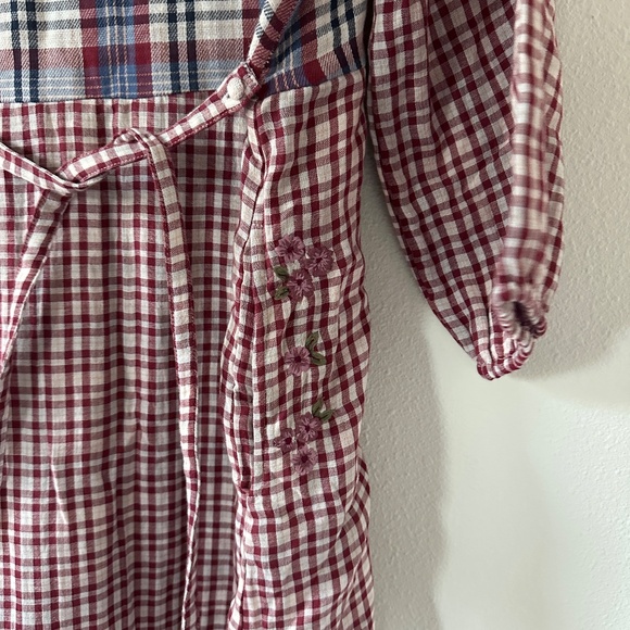 Vintage Y2K April Cornel Damask Print Pleat Front Dress Medium Maxi - Picture 11 of 14